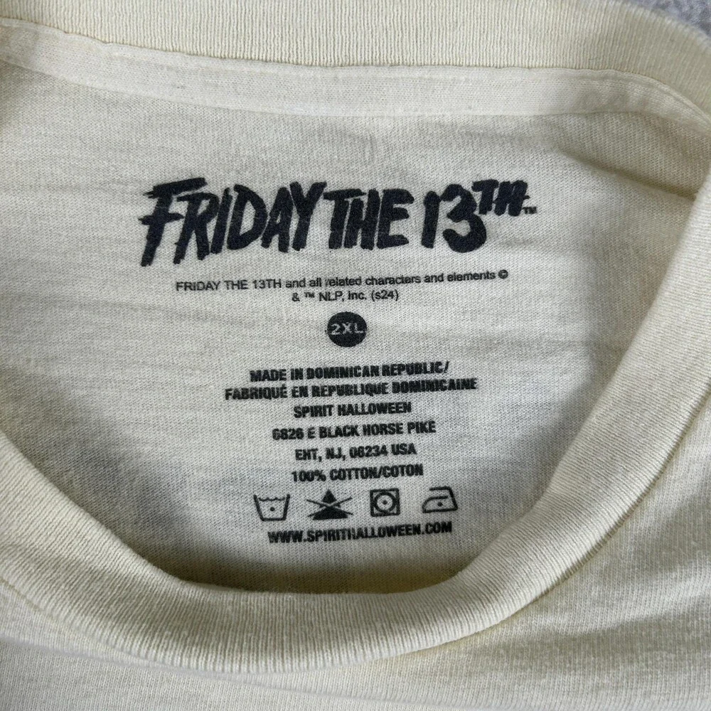 Friday The 13th Shirt Mens 2XL Beige Bloody Disgusting Spirit Halloween Jason